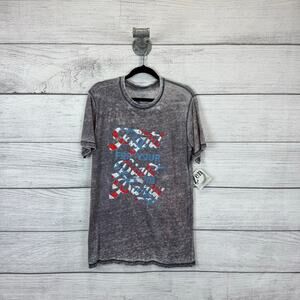 Southern Bliss Women's Gray Burnout "Right To Party" Graphic Tee Size Medium